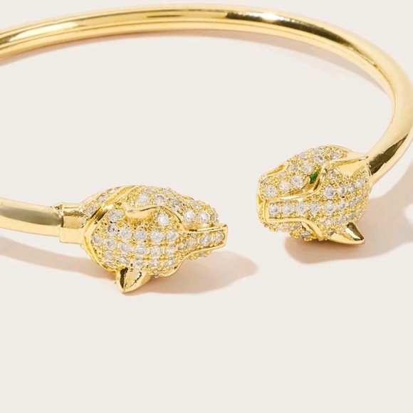 Gold Panther Bangle Bracelet - Picture 2 of 3